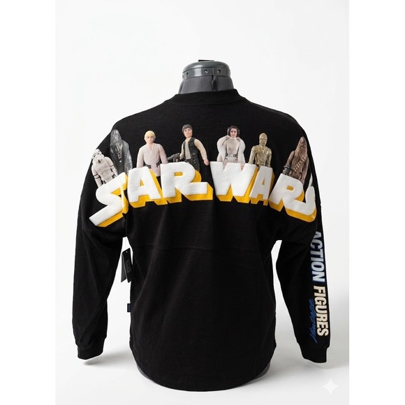 Disney Tops - Disney Parks Star Wars Spirit Jersey Vintage Kenner Action Figure Black NWT S